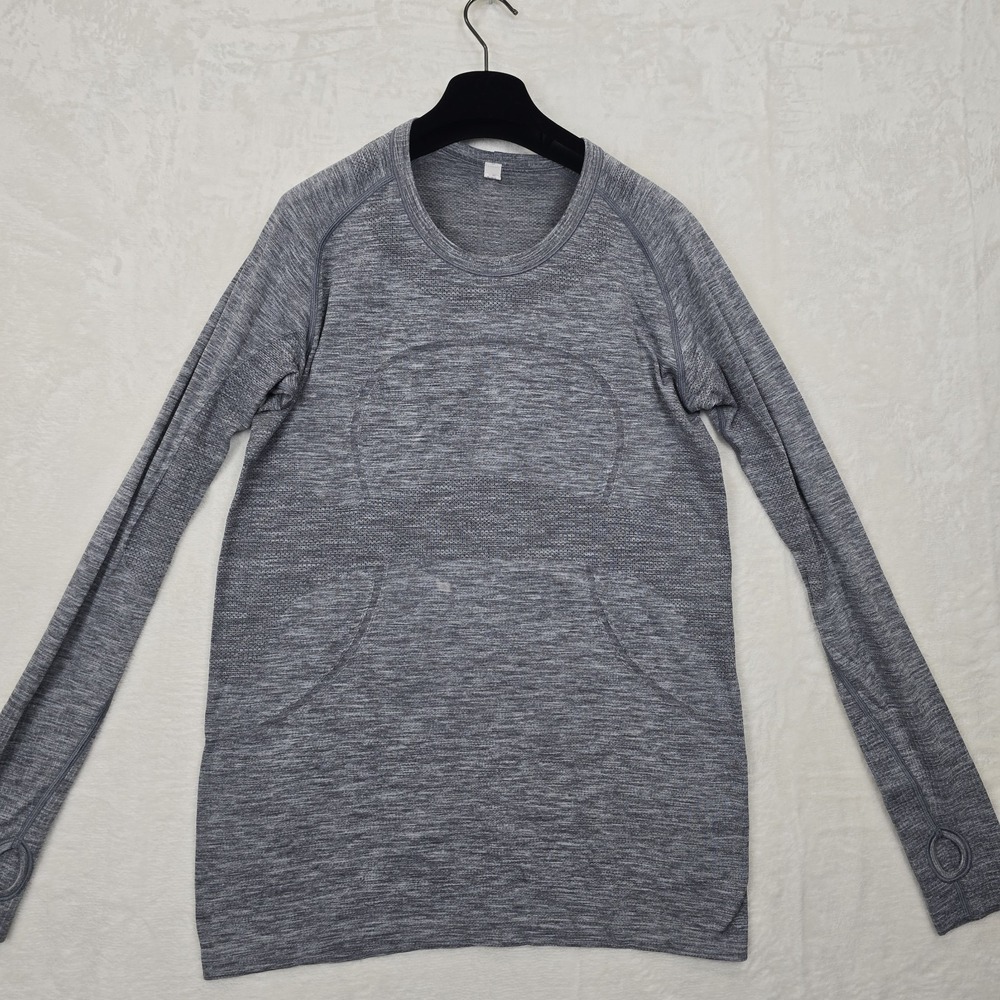 Lululemon Swiftly Tech Shirt Women's Size 12 Gray Run Long‎ Sleeve Stretch Yoga